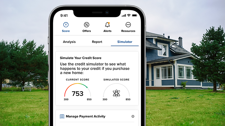 image of a house with a phone using the score simulator
