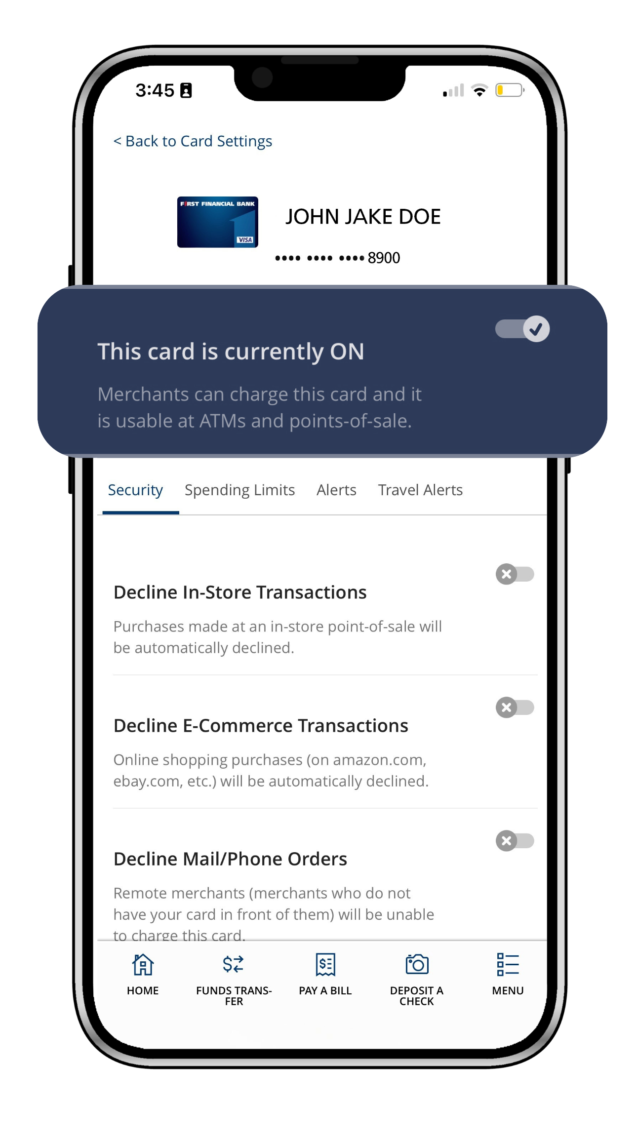 Debit Card Controls