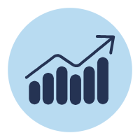 Ícono de un gráfico en tendencia ascendente
