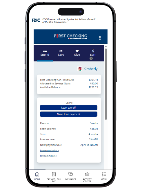 First Checking - Pedir Prestado