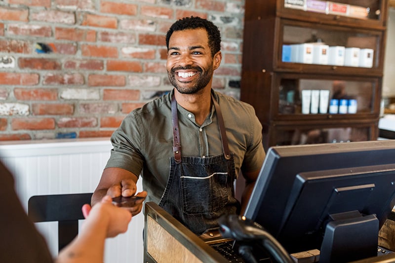Photo of a male receptionist