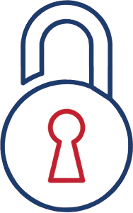 red and blue lock icon