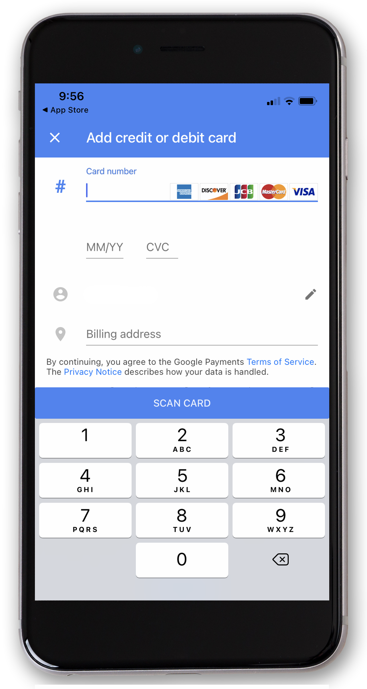 how to enter information on google pay