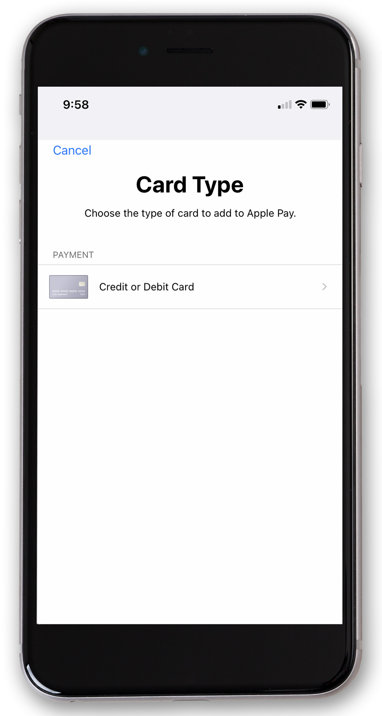 image showing how to enter card information into apple wallet