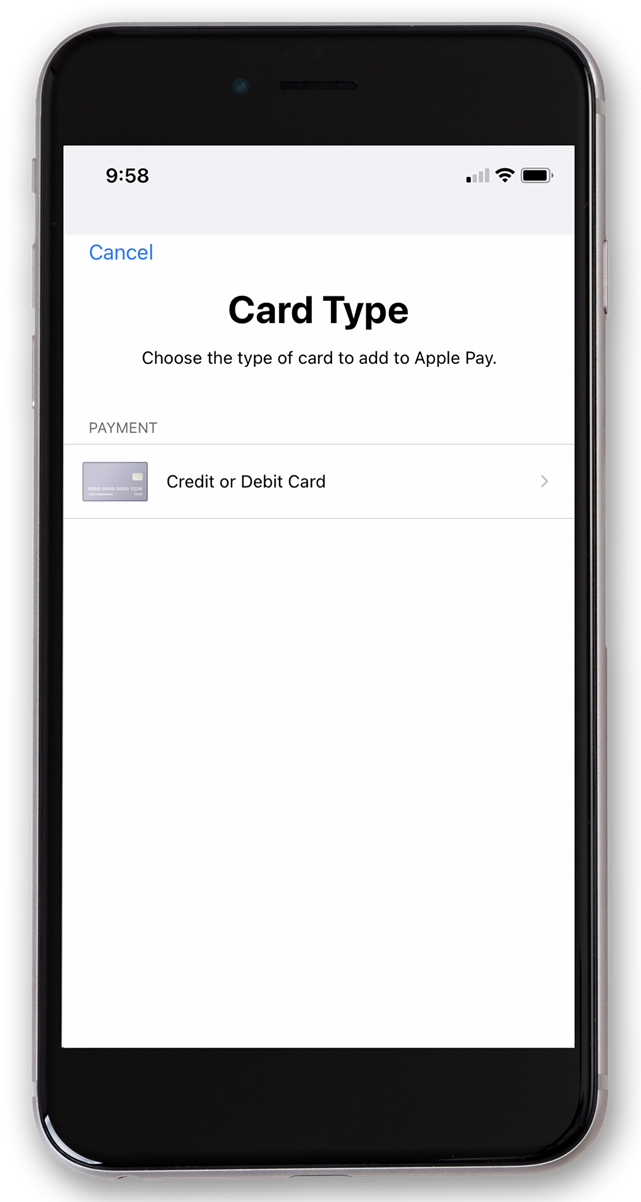 image showing how to enter card information into apple wallet