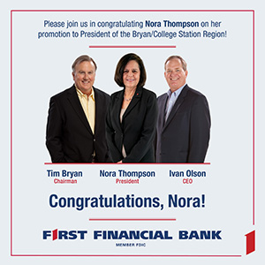 First Financial Bank Announces Promotion of Nora Thompson to President of B/CS Region Image